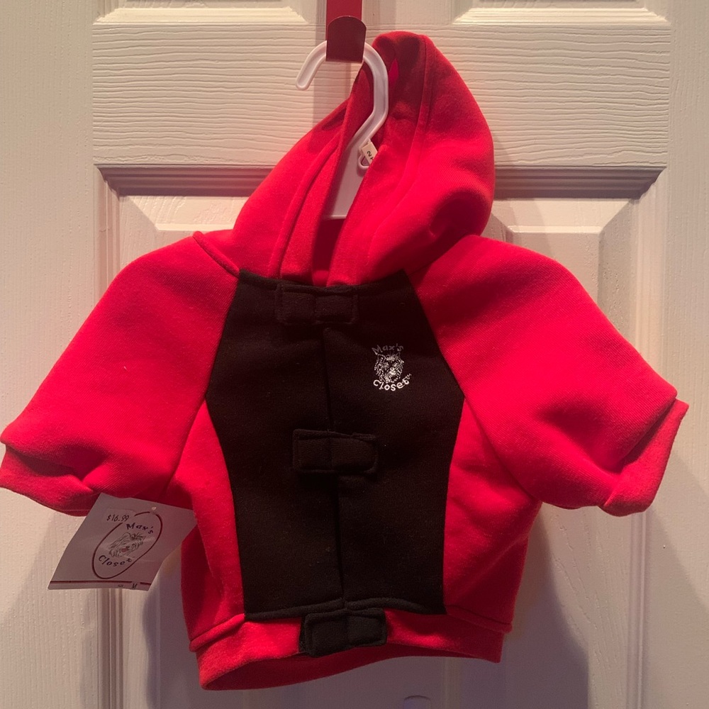 Black and red dog hoodie